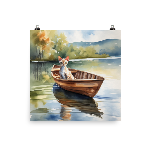 PugMug Custom Tabby Devon Rex Cat Poster