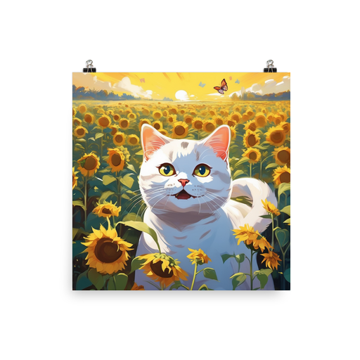 PugMug Custom White British Shorthair Cat Poster