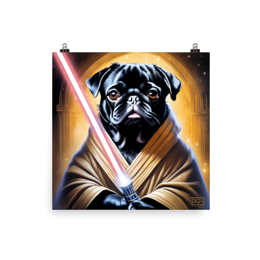 PugMug Custom Black Pug Poster