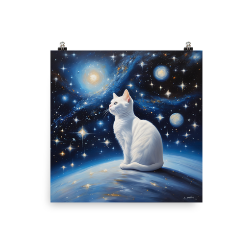 PugMug Custom White Companion Cat Poster