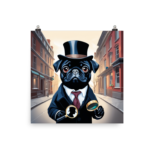 PugMug Custom Black Pug Poster