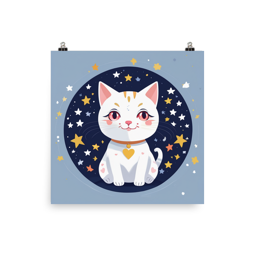 PugMug Custom White Companion Cat Poster