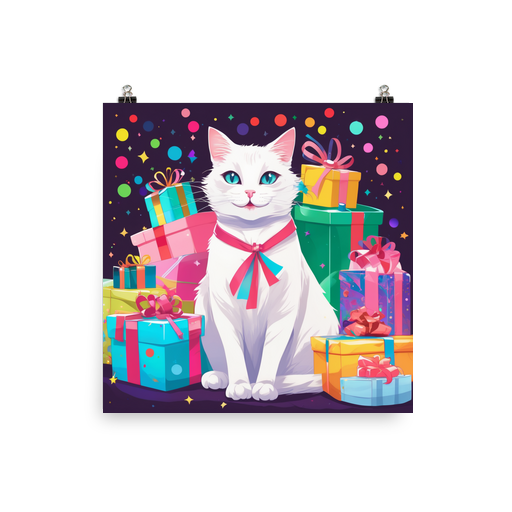 PugMug Custom White Companion Cat Poster