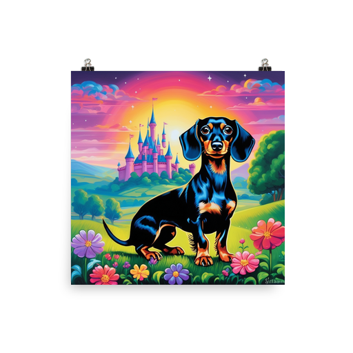 PugMug Custom Black Dachshund Poster