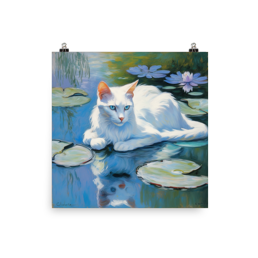 PugMug Custom White Companion Cat Poster