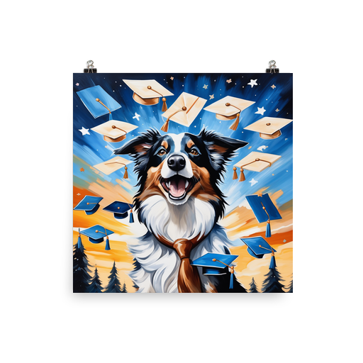 PugMug Custom Blue Merle Border Collie Poster