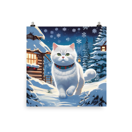 PugMug Custom White British Shorthair Cat Poster