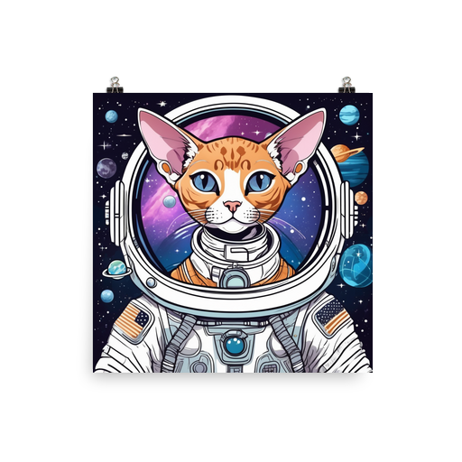 PugMug Custom Tabby Devon Rex Cat Poster