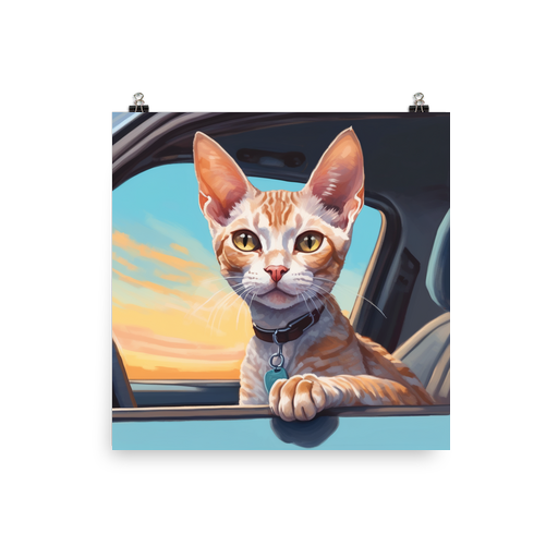 PugMug Custom Tabby Devon Rex Cat Poster