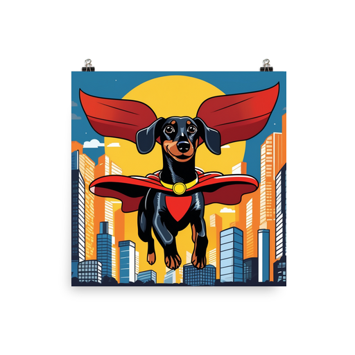 PugMug Custom Black Dachshund Poster