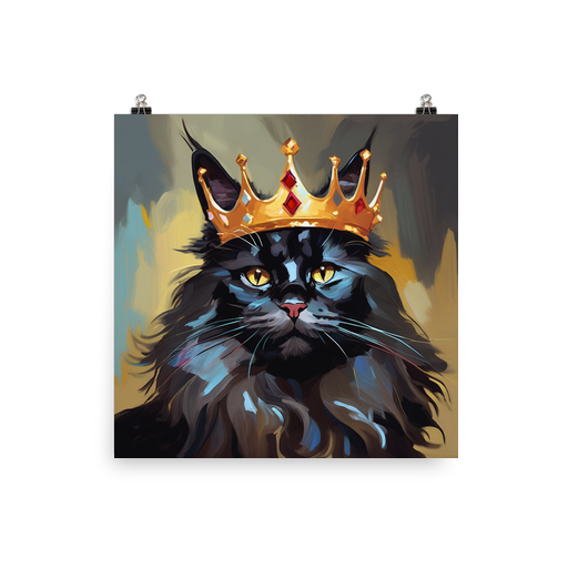 PugMug Custom Black Maine Coon Cat Poster