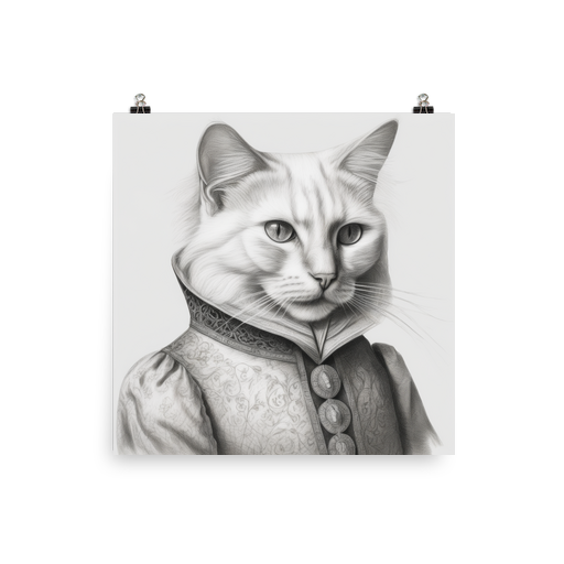 PugMug Custom White Companion Cat Poster