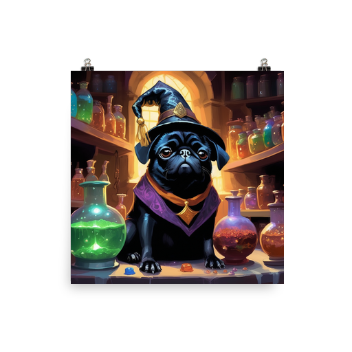 PugMug Custom Black Pug Poster