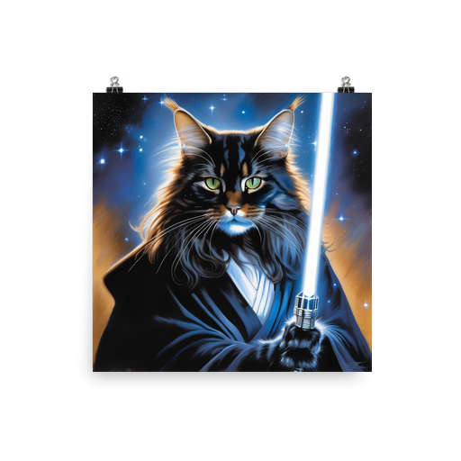 PugMug Custom Black Maine Coon Cat Poster