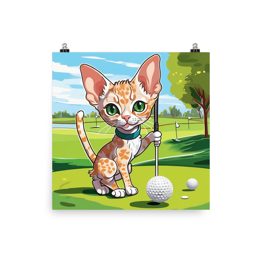PugMug Custom Tabby Devon Rex Cat Poster