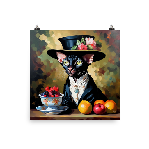 PugMug Custom Black Sphynx Cat Poster