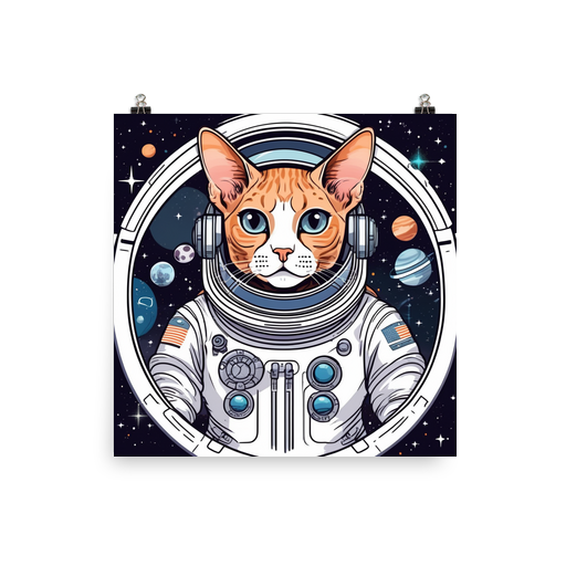 PugMug Custom Tabby Devon Rex Cat Poster