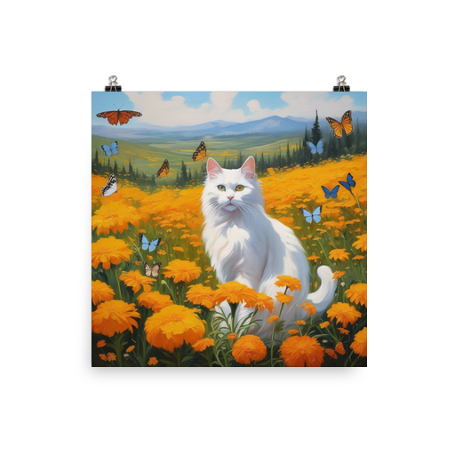 PugMug Custom White Companion Cat Poster