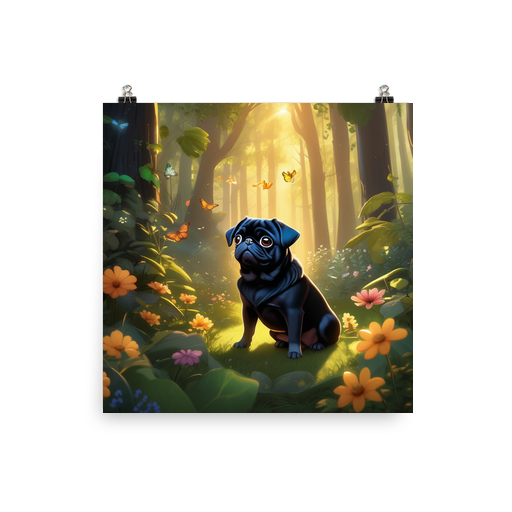 PugMug Custom Black Pug Poster