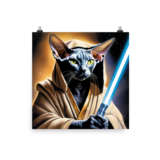 PugMug Custom Black Sphynx Cat Poster