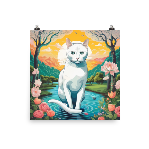 PugMug Custom White Companion Cat Poster