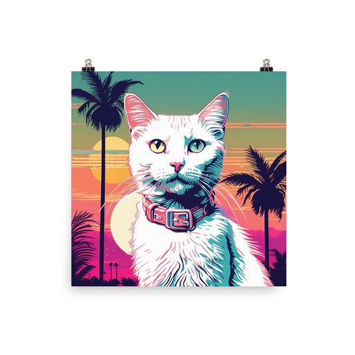 PugMug Custom White Companion Cat Poster