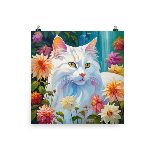 PugMug Custom White Companion Cat Poster