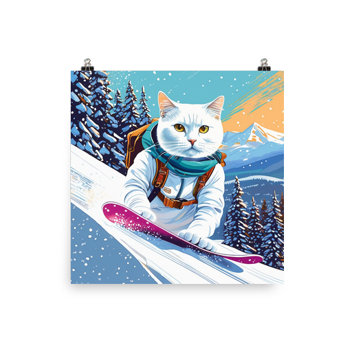 PugMug Custom White Companion Cat Poster