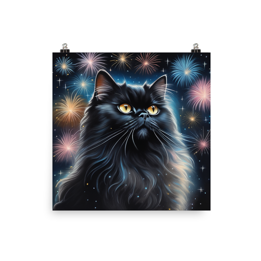 PugMug Custom Black Persian Cat Poster