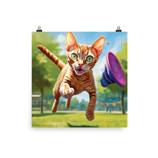 PugMug Custom Tabby Devon Rex Cat Poster