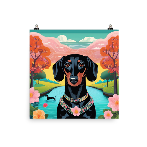 PugMug Custom Black Dachshund Poster