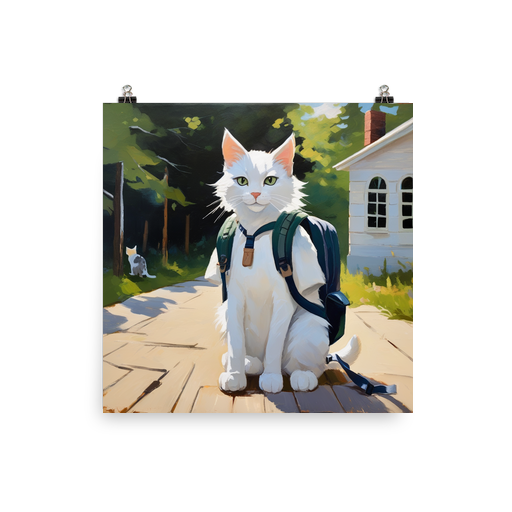 PugMug Custom White Companion Cat Poster