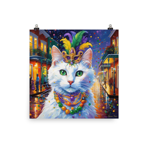 PugMug Custom White Companion Cat Poster