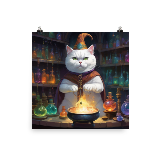 PugMug Custom White British Shorthair Cat Poster