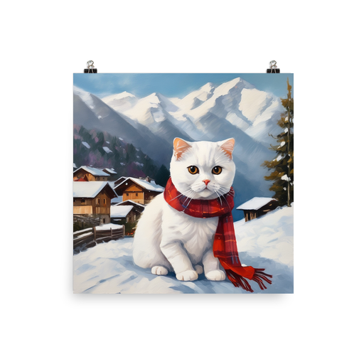 PugMug Custom White Scottish Fold Cat Poster