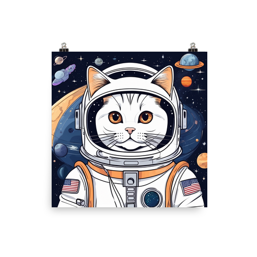 PugMug Custom White Scottish Fold Cat Poster