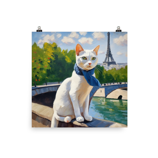 PugMug Custom White Companion Cat Poster