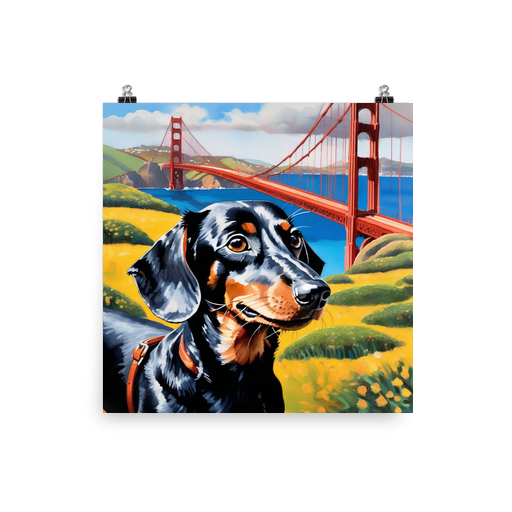 PugMug Custom Black Dachshund Poster