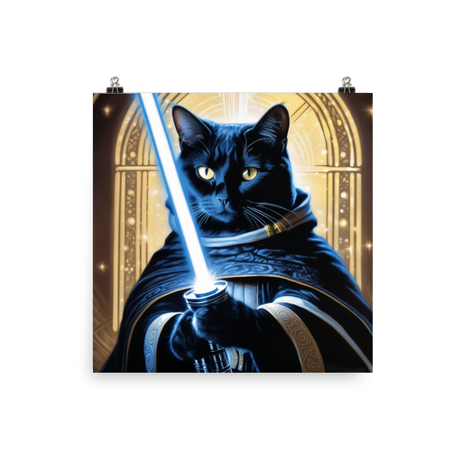 PugMug Custom Black American Shorthair Cat Poster