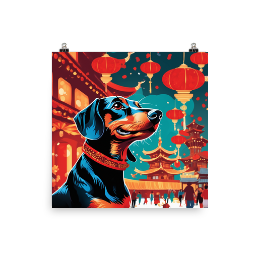 PugMug Custom Black Dachshund Poster