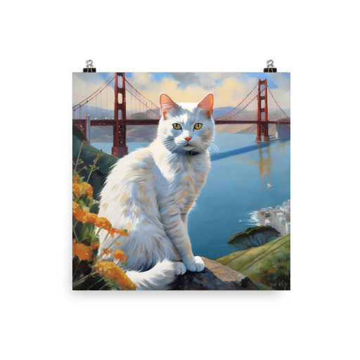 PugMug Custom White Companion Cat Poster