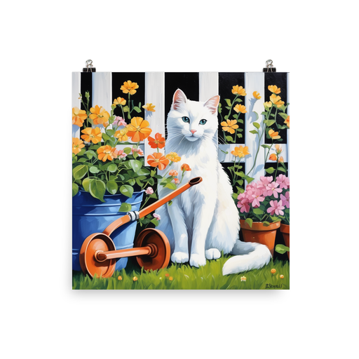 PugMug Custom White Companion Cat Poster
