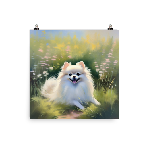 PugMug Custom White Pomeranian Poster