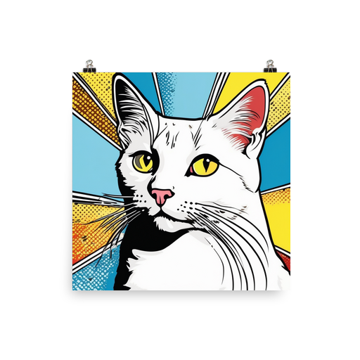 PugMug Custom White Companion Cat Poster