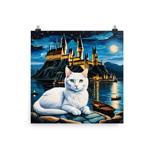 PugMug Custom White Companion Cat Poster