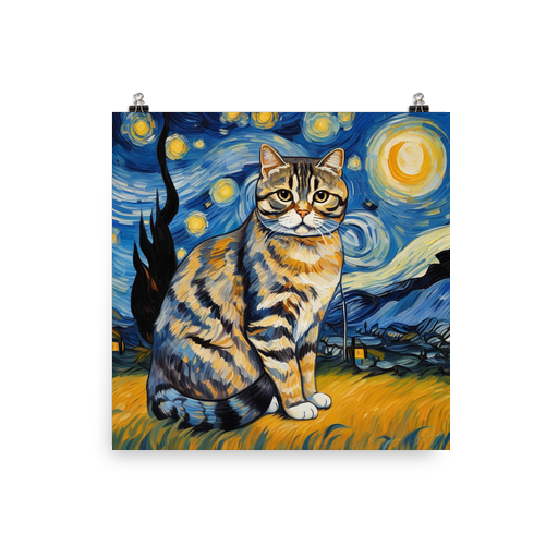 PugMug Custom Tabby Scottish Fold Cat Poster