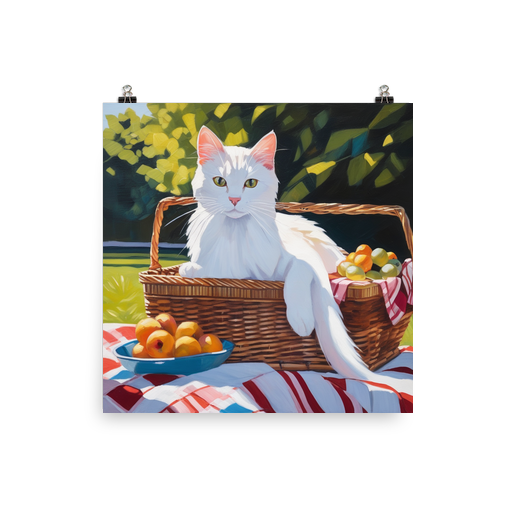 PugMug Custom White Companion Cat Poster
