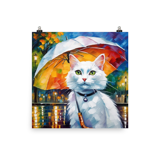 PugMug Custom White Companion Cat Poster