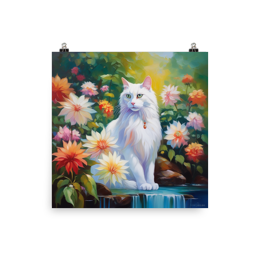 PugMug Custom White Companion Cat Poster