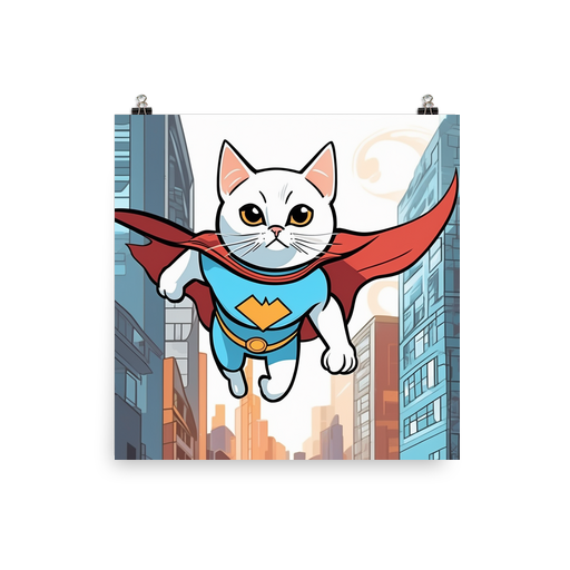 PugMug Custom White Companion Cat Poster